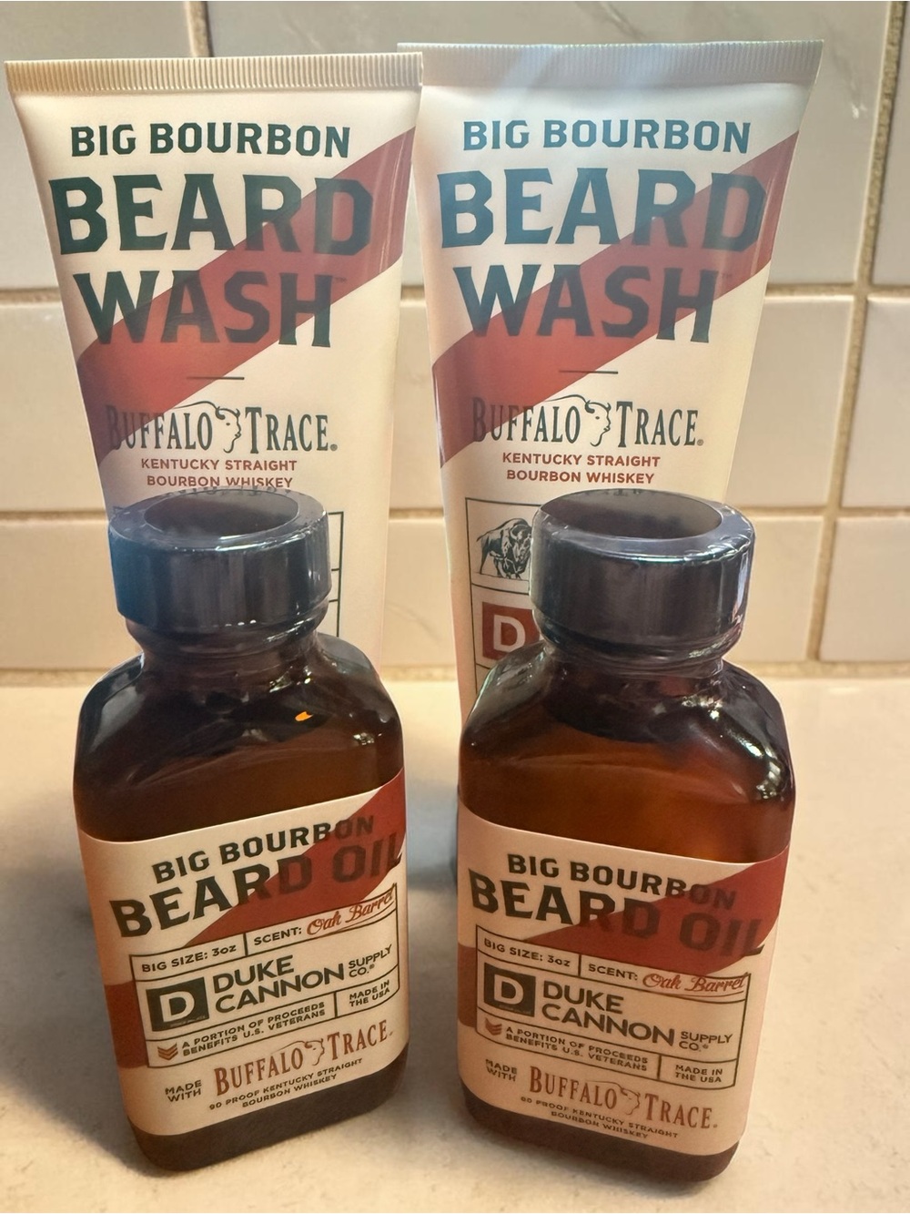 Duke Cannon Big Bourbon Beard Wash And Beard Oil Bourbon Oak Barrel Scent 2 Sets